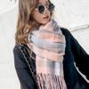 New Korean-Style Plaid Scarf: Warm, Thickened Autumn/Winter Shawl for Women & Students - Cute Internet Celebrity-Inspired Neck Warmer