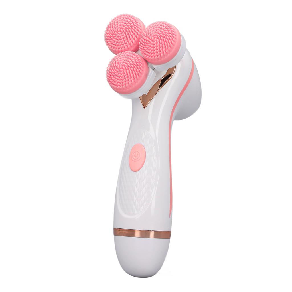 Electric Facial Cleansing Brush 3 Head Massage Facial Exfoliating Silicone Rechargeable Face