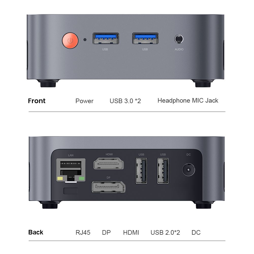 Ninkear MBOX 11 Mini PC, Intel Twin Lake N150 4 Cores Max 3.6GHz, 16GB RAM 512GB SSD, HDMI2.0 + DP1.4 (4K@60Hz) Dual Screen Display