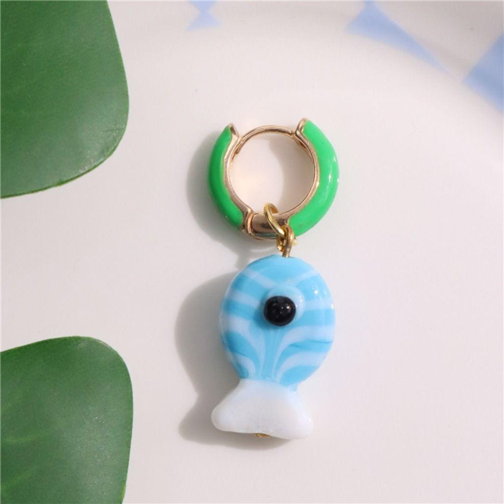 Starfish Charms Ear Buckle Lip Hoop Earrings Retro Enamel Fish Earrings  Party