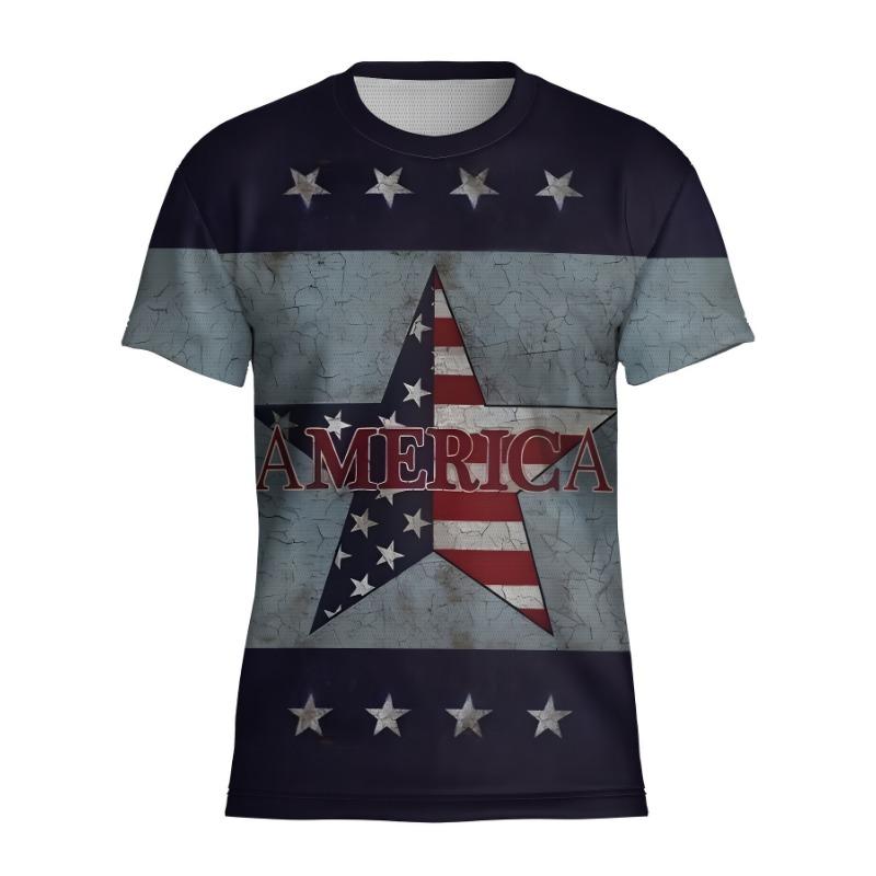 Men's Stars Graphic Print T-shirt Short Sleeve Crew Neck Car Mechanic Motor Tee Men's Clothing for Summer Outdoor Top