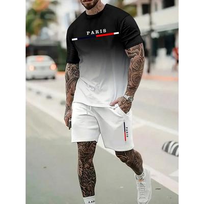 Lente Zomer Mannen Sportkleding Korte Mouw T-shirt + Korte Tweedeelige Set Casual Sport Ronde Hals Trainingspak T-shirt Shorts