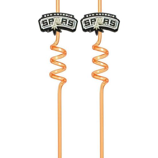 2Pcs Soccer Theme Spiral Straws, PET Reusable Curved Drinking Straws with Football Charm, World Mug Party Beverage Decor
