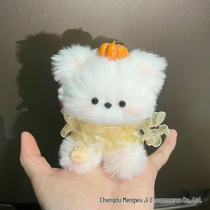 

Плюшевая кукла-щенок ручной работы, подарочный набор на день рождения, из шерсти, с кроличьим мехом и шениллом, для девушки