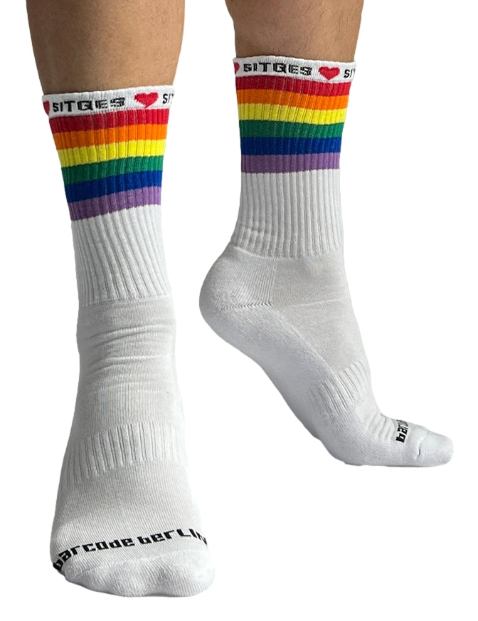 Chaussettes blanches Pride Love Sitges - Barcode Berlin - CHAUSSETTES
