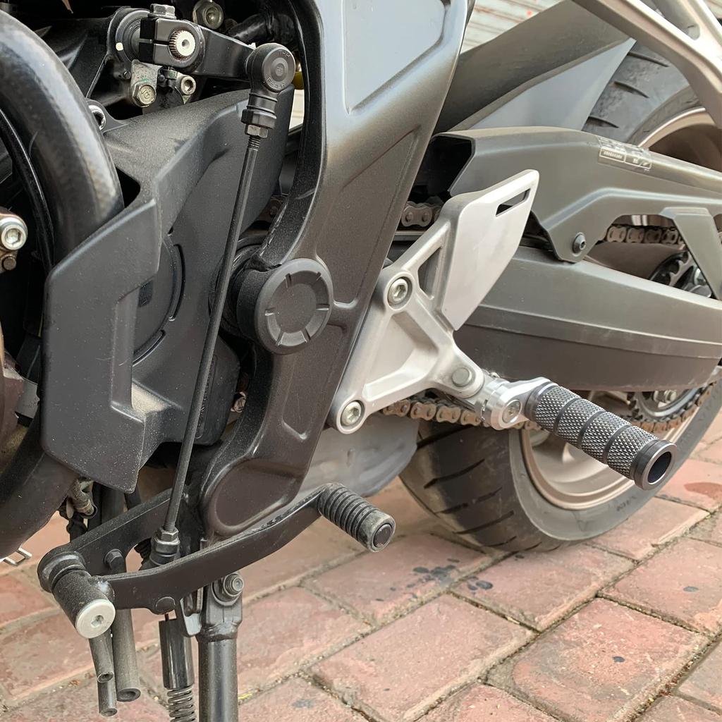 LEDISHUN Adjustable Step Bar Set for Suzuki GSX250R GSR250 Jixer 150 Jixer 250 Jixer SF250 V-Strom 250 All Years (Titanium)