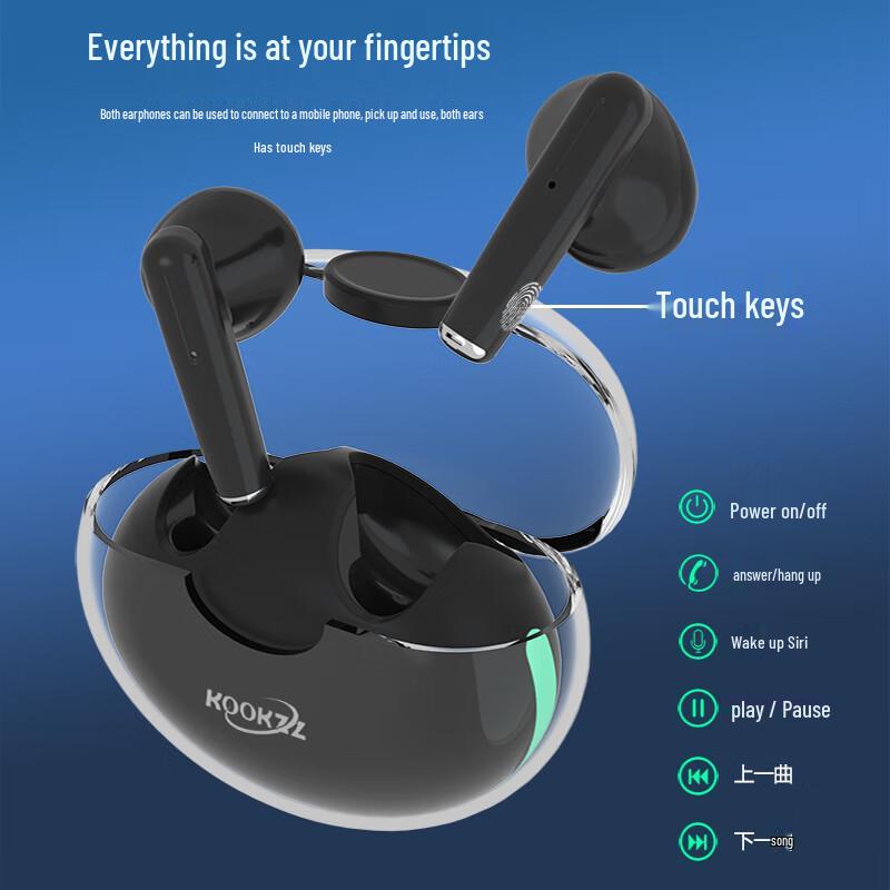 KOOKZZ R03 Semi-In-Ear Wireless Earbuds