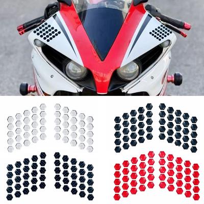 3D Motorcycle Body Anti Collision Oil Tank Sticker Hexagon Type Thickened Waterproof Sticke for Motorcycle Riders Transparent Black