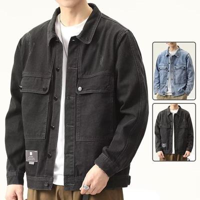 Jaqueta Jeans Masculina Estilo Coreano - Top Casual da Moda para Primavera/Outono para Adolescentes e Estudantes.