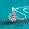 Yin Baichuan S925 Sterling Silver Moissanite Flower Pendant Necklace - Versatile, Elegant Everyday Gift for Women