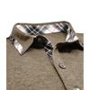 Spring Autumn Polo-neck Plaid Patchwork Loose Casual T-shirt Male Long Sleeve Tee Pullover Bottomed Top Men