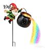Solar Powered Christmas Decor Garden Stake Light, Santa Pouring Flowing LED String Lights, Colorful Magical Claus Lawn Stakes Light Effect,