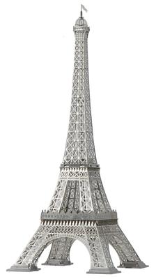 Aero Base E001 Torre Eiffel Altezza 30 cm Parigi Acciaio Inox Kit di Montaggio in Metallo Inciso Interno 1/1000