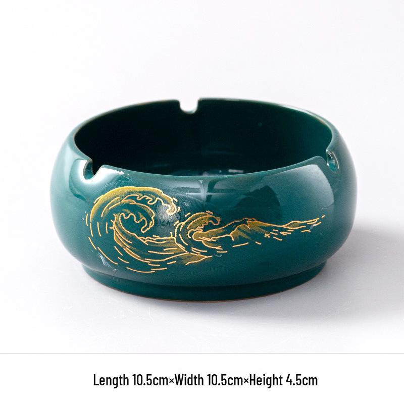 Large Vintage Ceramic Ashtray: Luxury Retro Decor for Home or Office