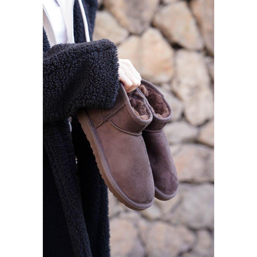 Women's Suede Fur Lined Casual Ankle Length Boots