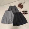 Gray Starry Sky Wool Midi Skirt: High-End Korean Style Slim-Fit A-Line
