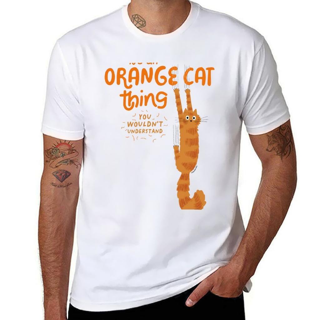 Its An Orange Cat Thing Funny Tabby Cat Holding On with Claws TShirt anime t shirts for Unisex TShirt