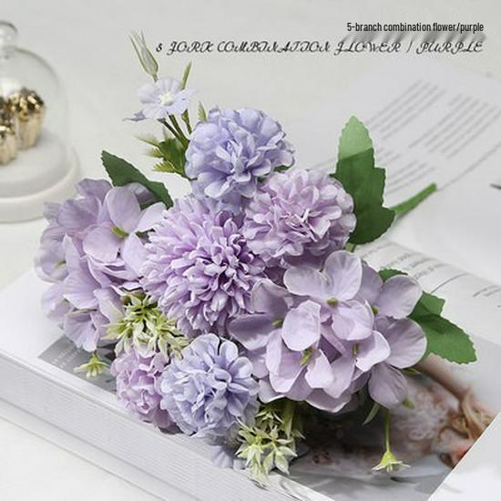 Rose Peony Bouquet: 7-Piece Artificial Floral Arrangement for Weddings & Home Decor