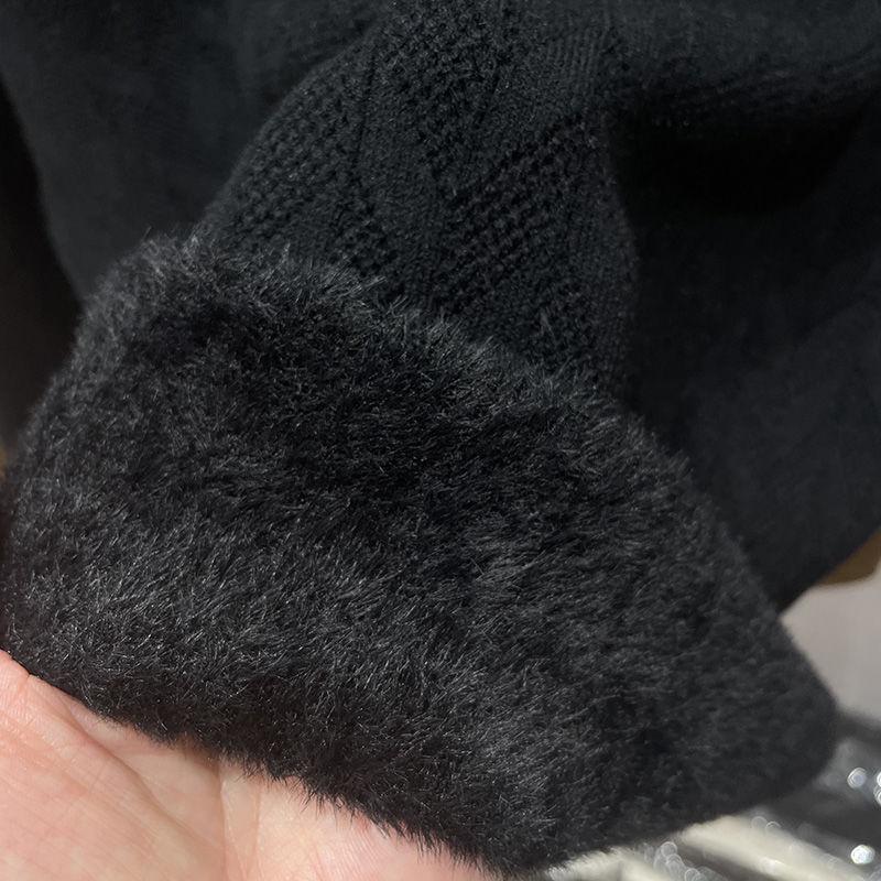 Dámský podzimní zimní nový módní kašmírový spodní svetr Teplý silný sametový pohodlný svetr s kulatým výstřihem