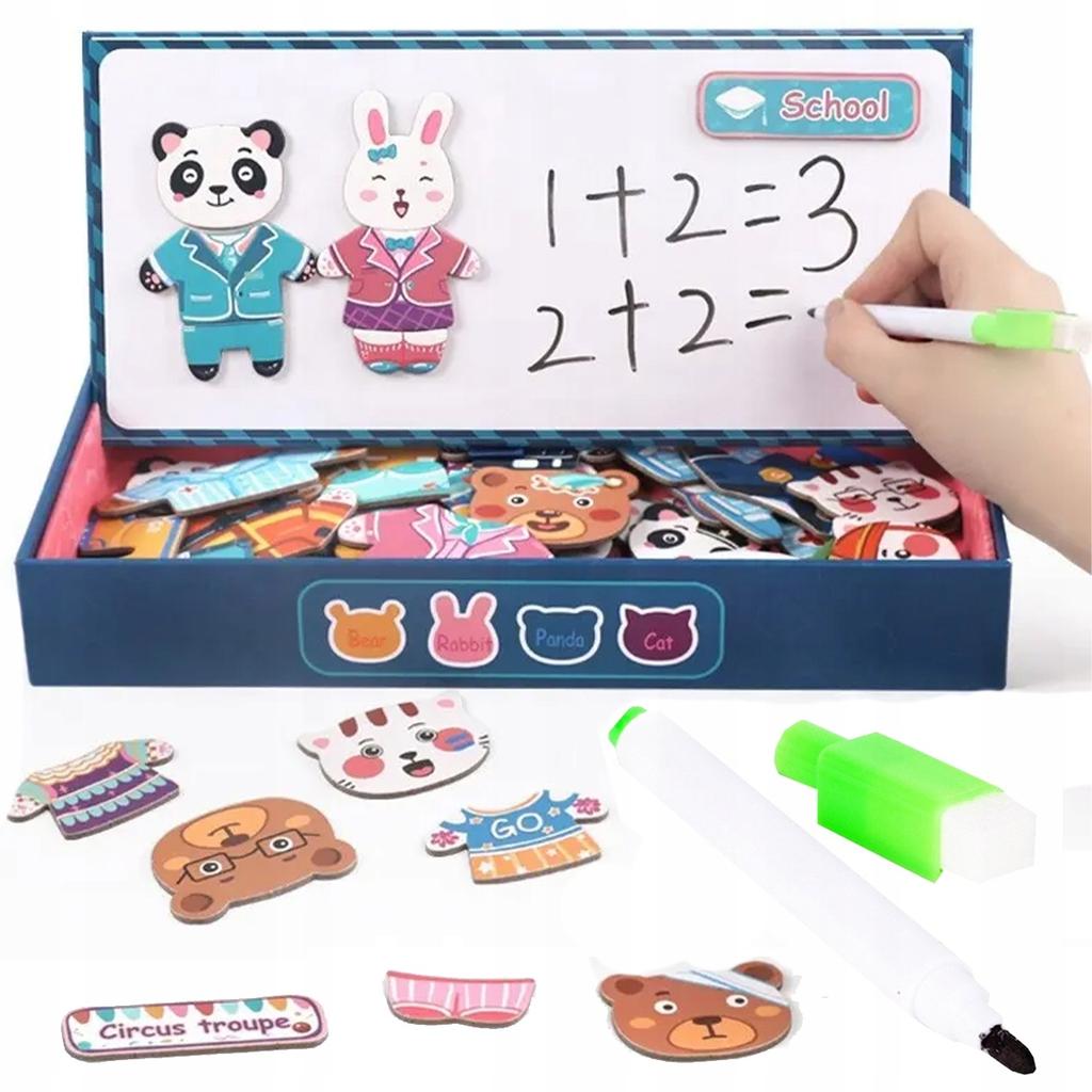 [PACZA][1] Magnetic Puzzle Dress Up Teddy Bear 49 Puzzles Z545