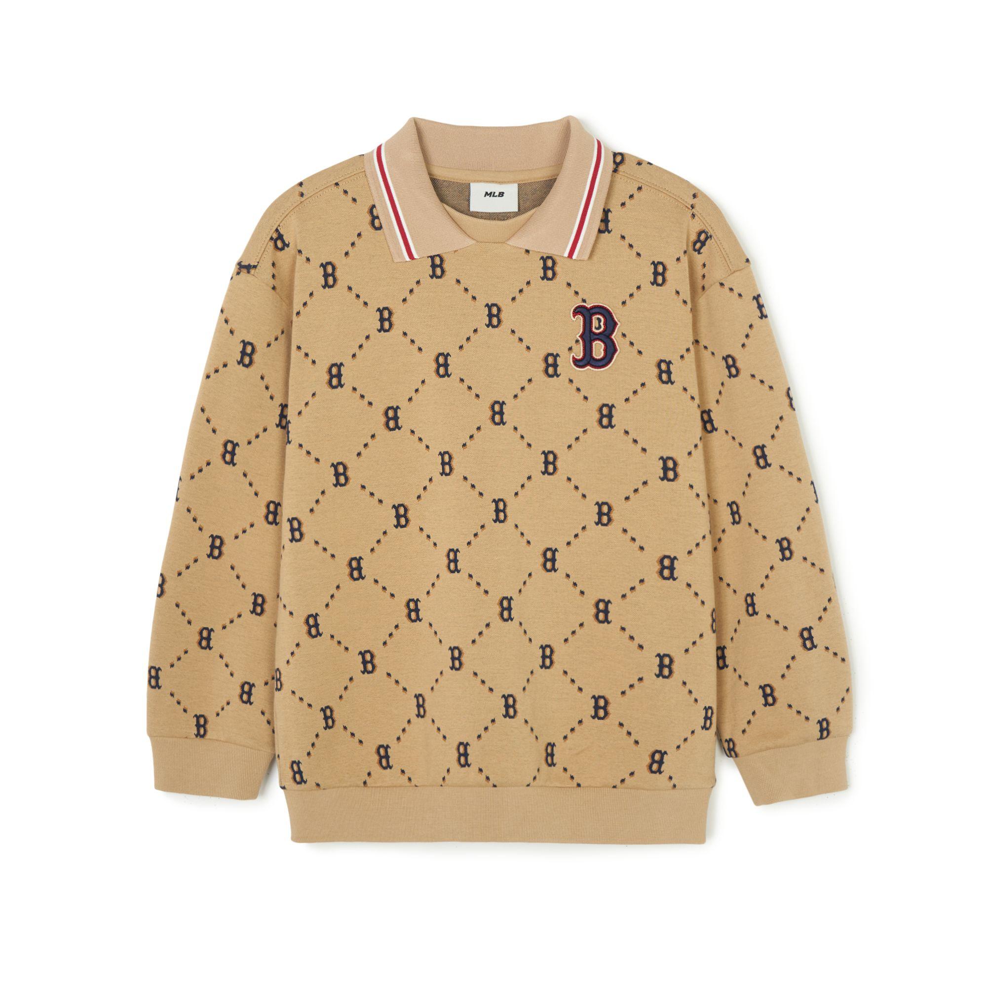 

New MLB Sweatshirt Beige Yellow Kids 7AMTMD141-43BGS 155