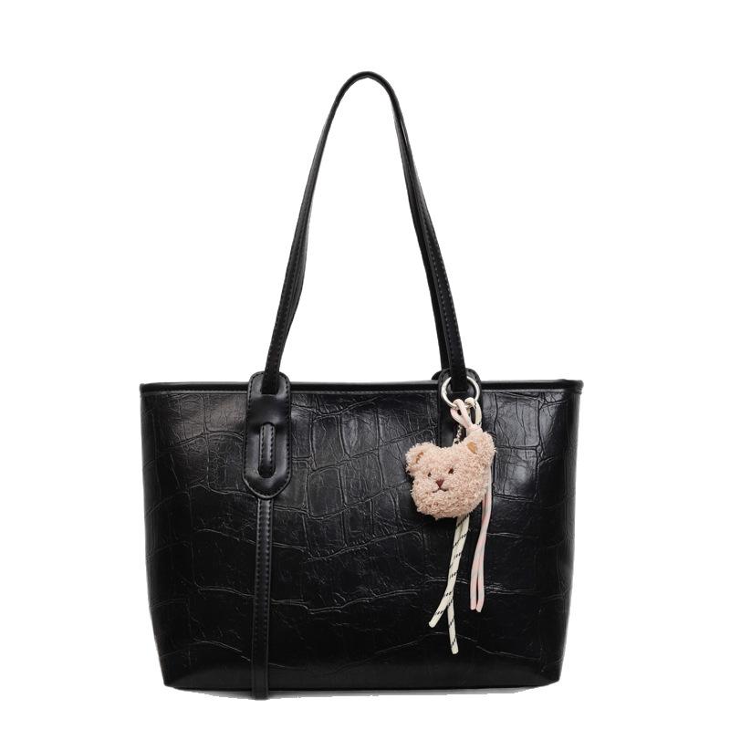 Large Capacity Portable Tote Bag Women's New Fashionable Solid Color Commuter Shoulder Bag