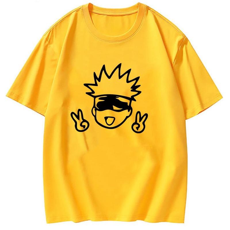 Anime Printed T-shirt Summer Round Neck Half Sleeve Men's Women's Fashion Cute Cotton T-shirt