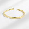 925 Silver Irregular Smooth Open Cuff Bracelet For Women Minimalist Versatile Bangle Gift For Best Friend
