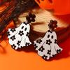 Cross-Border Halloween Cartoon Heart Ghost Tassel Earrings