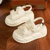 Fashion High Quality 7.5cm Synthetic Women Casual High Brand Peep Toe Shoes Fashion Slippers Platform Wedge Sandals Summer Bling Hollow