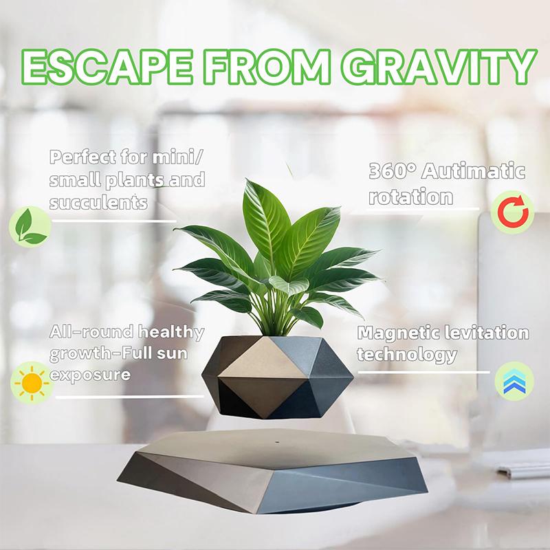 Levitating Air Bonsai Pot Rotation Flower Pot Planters Magnetic Suspension Floating Pot Potted Plant Home Without Plants