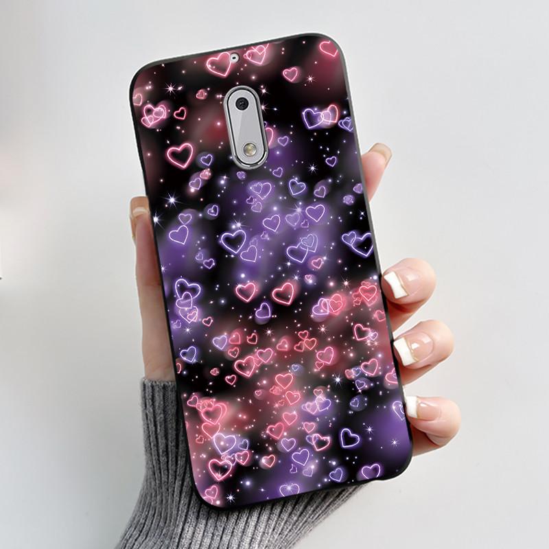 Soft TPU Case For Nokia 6 6.1 Plus Nokia6 Phone Case Luxury Cute Love Rabbit Funny Cartoon Black Silicone Shockproof Back Cover