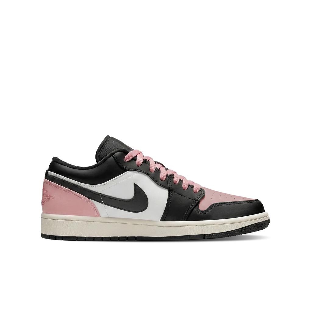 Jordan Air Jordan 1 Nízké Skateboardové Boty Odolné proti Oděru Unisex Černá Bílá Růžová 553560-081(Tým577-)