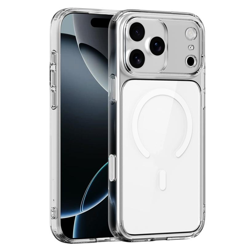 

Кнопка камеры Active Touch Оригинальный прозрачный чехол Magsafe для iPhone 17 Air 17Pro 17Pro Max Беспроводная зарядка Ударопрочная Жесткая крышка For iphone 17Air белый