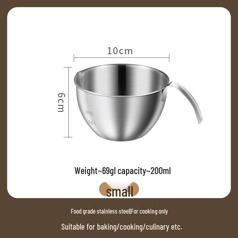 

Мерная и смесительная миска из нержавеющей стали с ручкой и шкалой