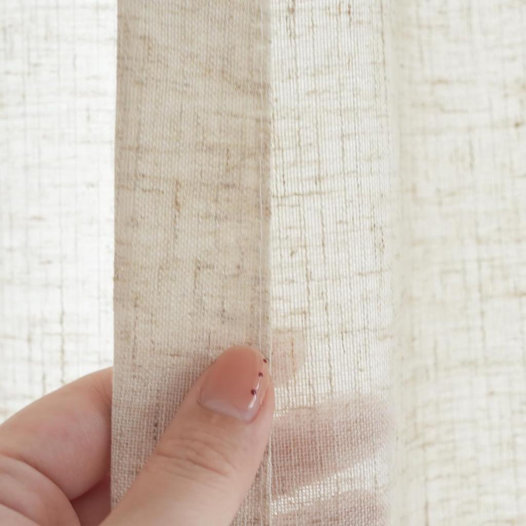 Solid-Color Translucent Curtains, Suitable for Living Rooms, Bedrooms, Dining Rooms, Balconies, Offices, Farmhouses, Machine Washable, Grommet Top