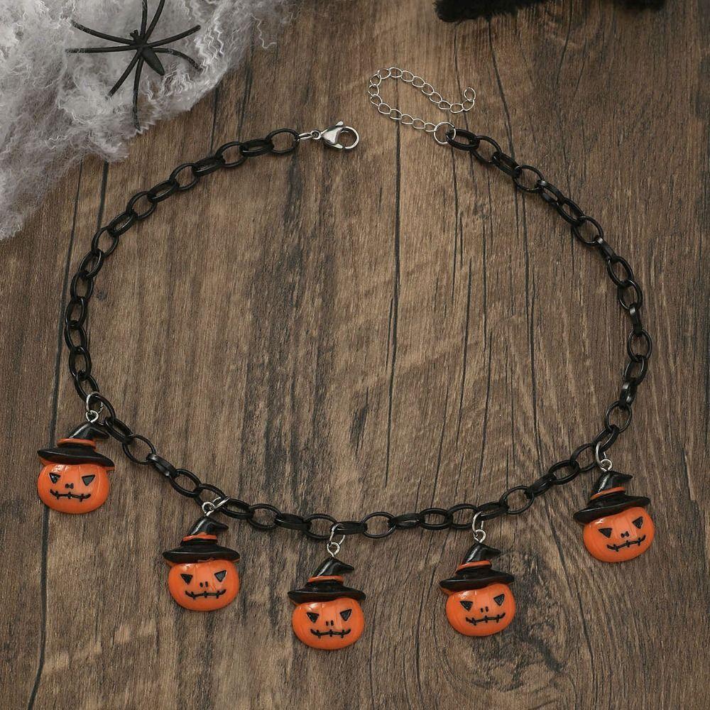 

Resin Ghost Pendant Necklace Cartoon Halloween Jewelry Gothic Halloween Pumpkin Necklace Halloween Pumpkin