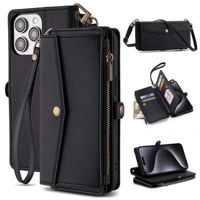 Brieftaschen-Klappständer Lederhülle Für iPhone 11 12 13 14 15 Pro Max 6 6s 8 7 Plus X XS XR SE 2020 SE3 2022 Hülle Umhängetaschen