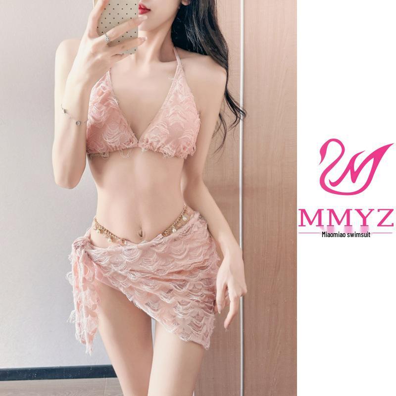 

Купальник с цепочками в корейском стиле: Сексуальный купальник-трикини для женщин L (105-118 jin) розовый