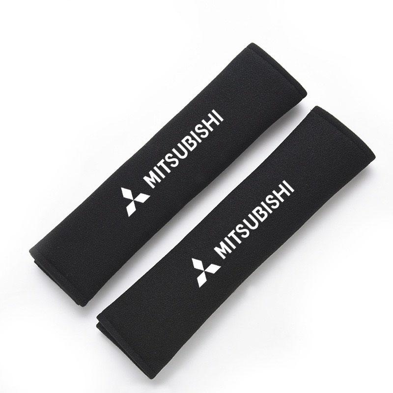 Autostoel Hoofdsteun Nekbeschermer Kussen Suède Leer Gordel Schouderpads voor Mitsubishi Outlander I200 Pajero Eclipse ASX Lancer