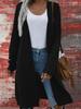 Cross2026 Autumn Winter Plus Size Solid Color Knit Cardigan for Women - European American Fashion Sweater Coat