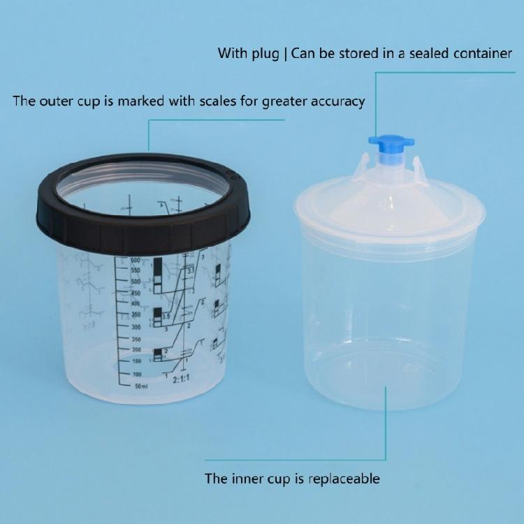 Kit Tazza Vernice per Aerografo Liner Monouso Design Antigoccia Misurino Tazza Miscelazione Vernice 165/400/600ml