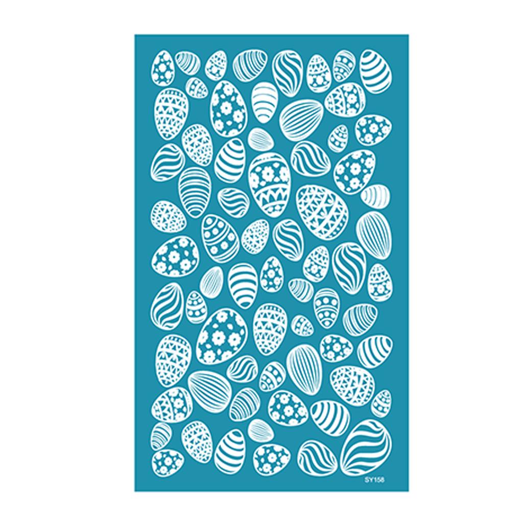 Easter Rabbit Silk Screen Stencils for Clay Reusable Silkscreen Print for DIY Printing On Clay Jewelry Earrings Decor