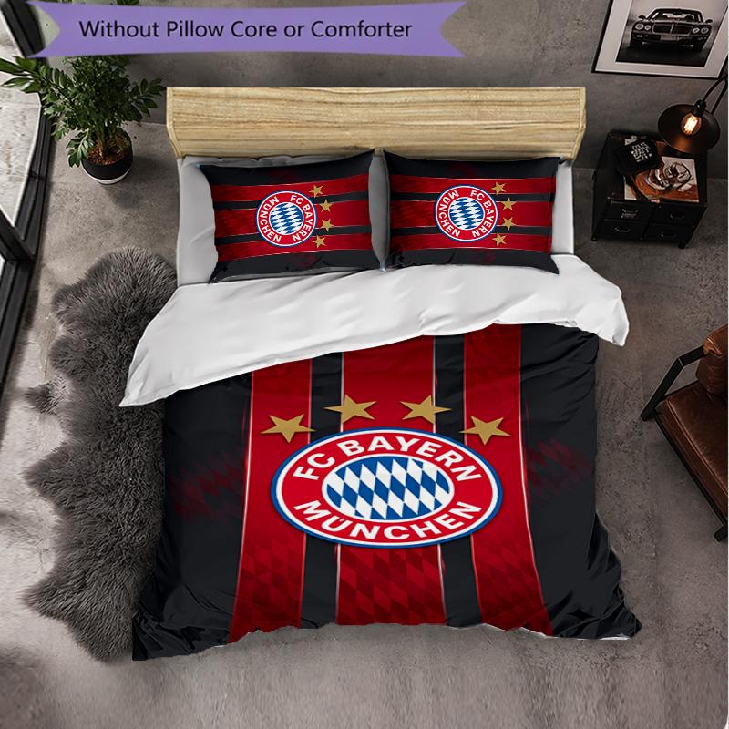 Biancheria da letto a tema Bayern Monaco Set 3 Pezzi Copripiumino Biancheria da letto decorativa per stanza di adolescenti Decorazione per la casa