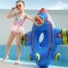 Kids Inflatable Airplane Pool Float with Steering Wheel, Anti-Flip Toddler Swimming Seat Ring for 1-6Y Boys Girls