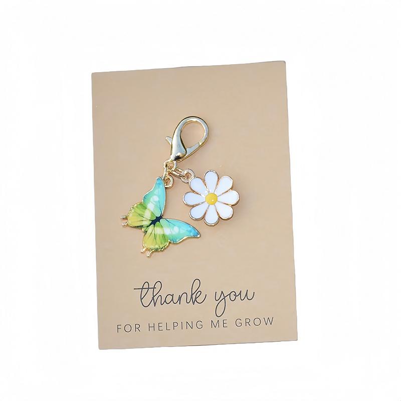 1PC DIY Gift Butterfly Design Pendant Keychain Marker Metal Creativity Keychain Party Daisy Cute