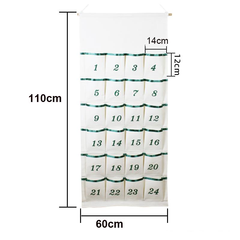 Custom Advent Calendar Hanging Fabric Calendar with Pockets Christmas Countdown for Kids Festive Home Decor Ideal Christmas Gift