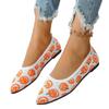 Halloween pumpkin women's shoes shallow mouth pointed head fly knitting one pedal single shoes