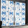 Chic Bow Geometric Print Curtains Polyester Fabric Suitable Bedroom Living Room Decoration Curtain Set Of 2 Made Washable Area Ready