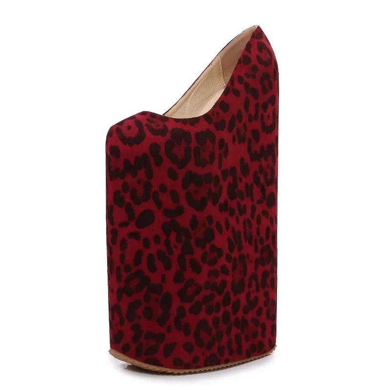 

Geisha Hanakui performs reverse string fashion ladies wedge oversized heels leopard suede platform shoes 35